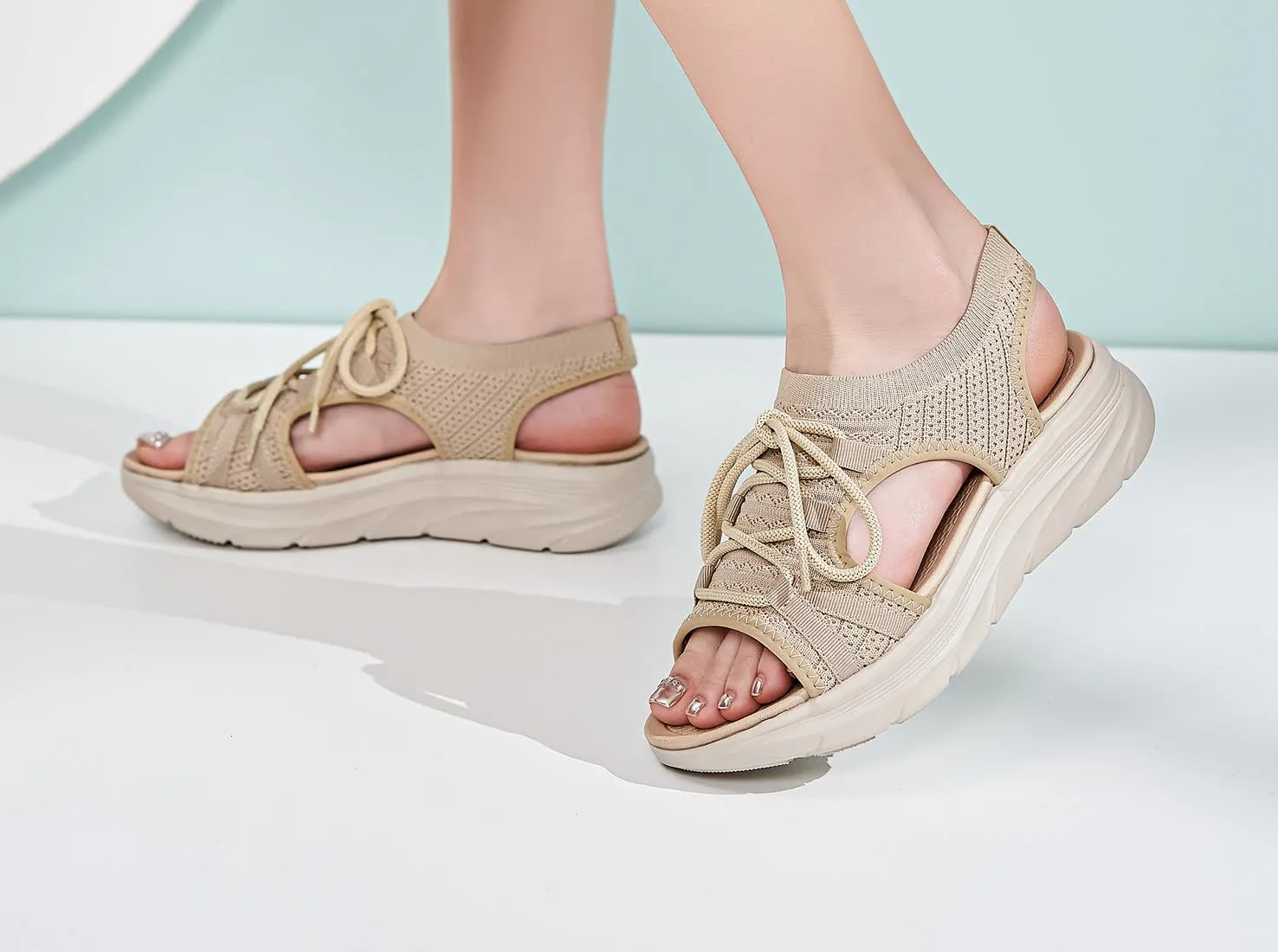 Women's Comfortable Walking Sandal Lightweight Cushioned Hiking Sandals Platform Shoes for Women Slingback Woven With Straps Sandals