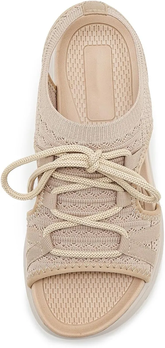 Women's Comfortable Walking Sandal Lightweight Cushioned Hiking Sandals Platform Shoes for Women Slingback Woven With Straps Sandals