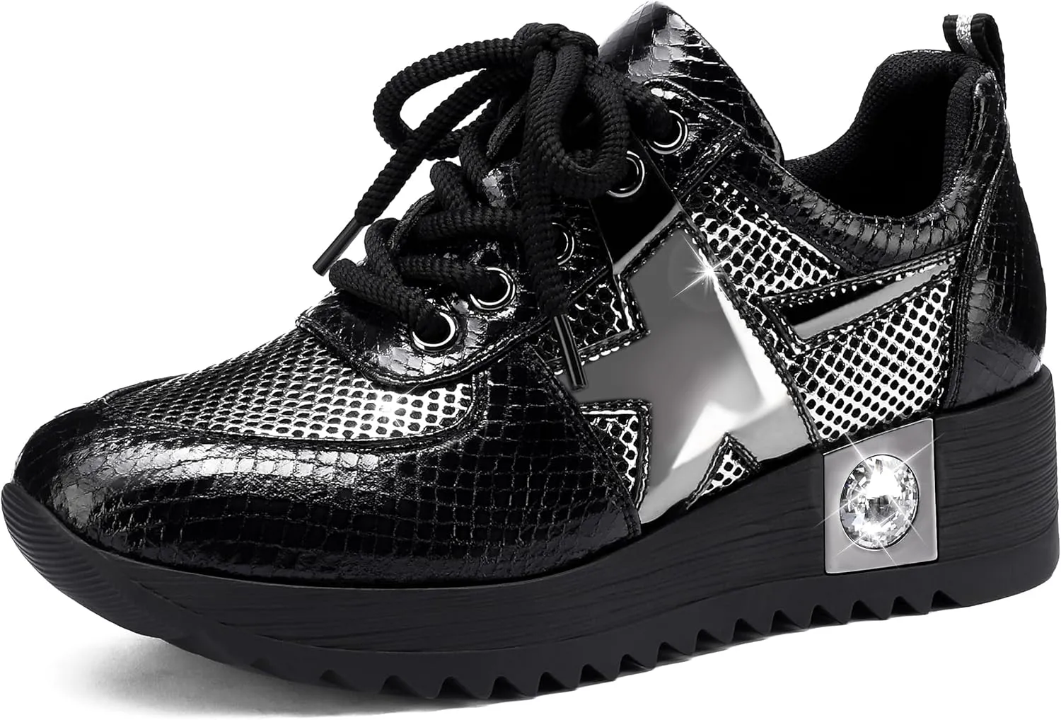 Women's Fashion Sneakers Tennis Walking Shoes Comfortable Breathable Platform Wedge Gym Shoes Workout Chunky Sneaker