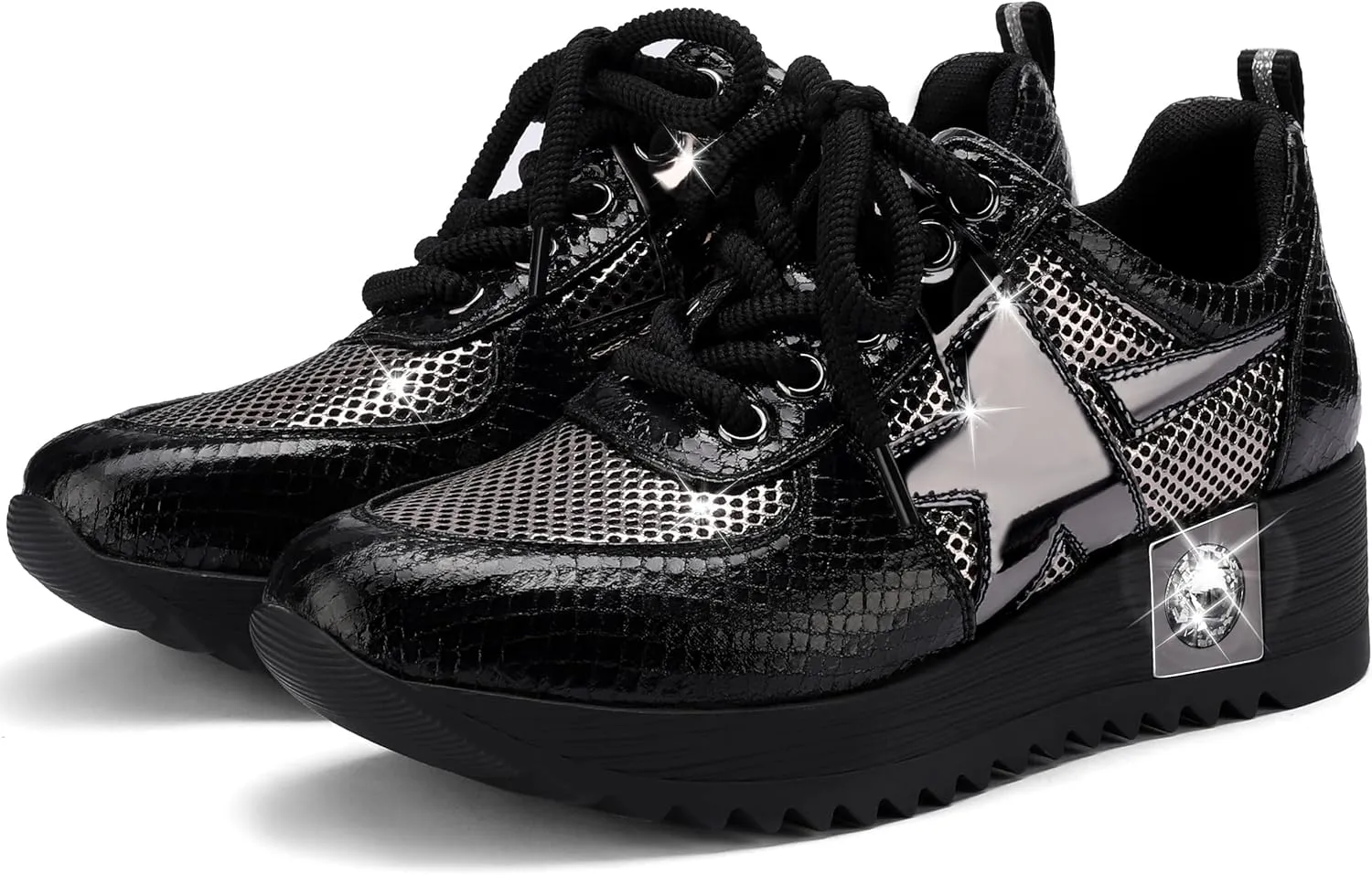 Women's Fashion Sneakers Tennis Walking Shoes Comfortable Breathable Platform Wedge Gym Shoes Workout Chunky Sneaker