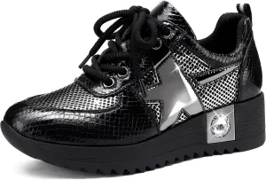 Women's Fashion Sneakers Tennis Walking Shoes Comfortable Breathable Platform Wedge Gym Shoes Workout Chunky Sneaker