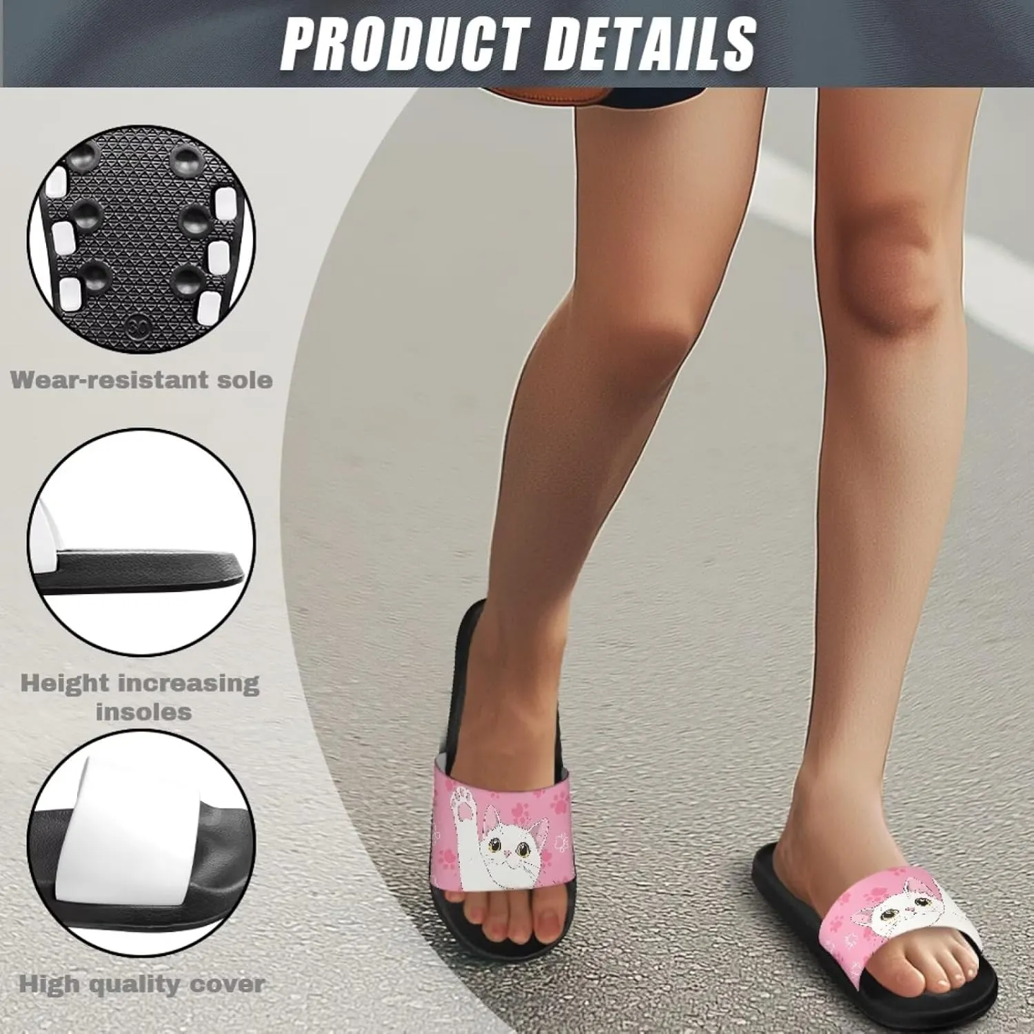 Women's Floral Printed Beach Sandals Non-Slip Soft Comfort Slide Sandals Cartoon Animal House Slippers Filp-Flops for Ladies Girls Gift for Wife Daughters Sisters Size 5-10