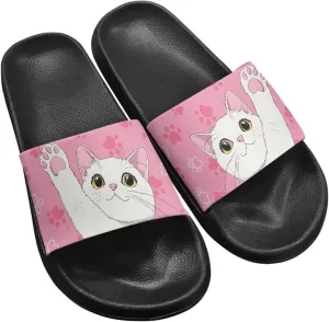 Women's Floral Printed Beach Sandals Non-Slip Soft Comfort Slide Sandals Cartoon Animal House Slippers Filp-Flops for Ladies Girls Gift for Wife Daughters Sisters Size 5-10
