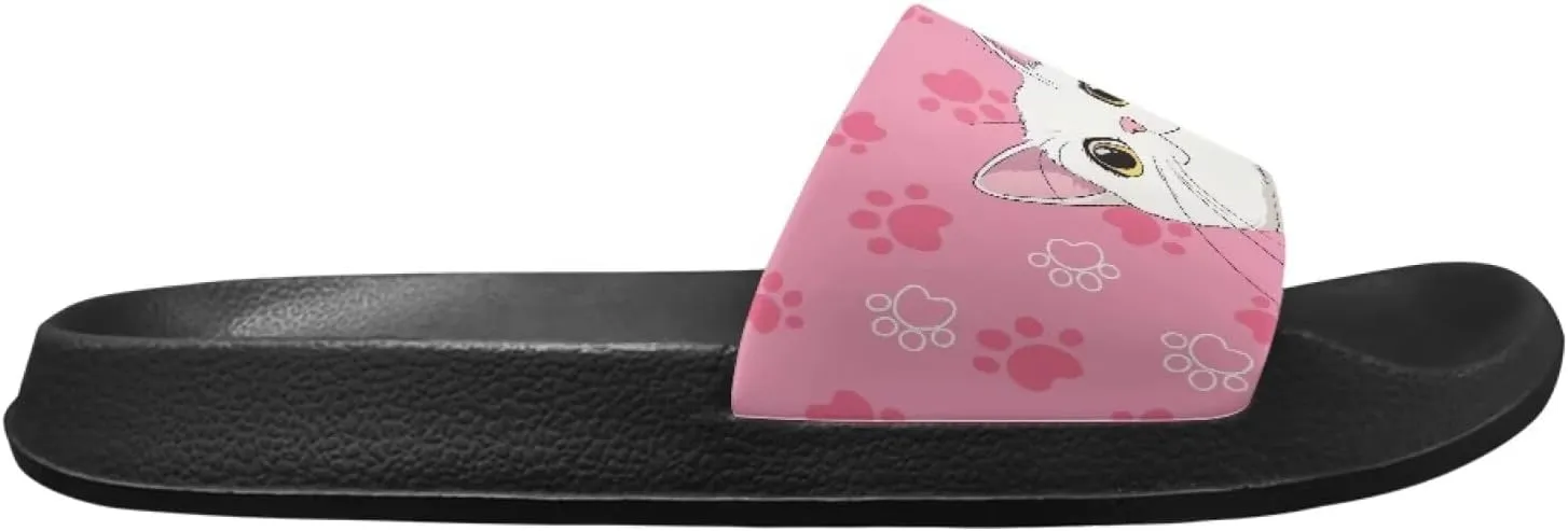 Women's Floral Printed Beach Sandals Non-Slip Soft Comfort Slide Sandals Cartoon Animal House Slippers Filp-Flops for Ladies Girls Gift for Wife Daughters Sisters Size 5-10
