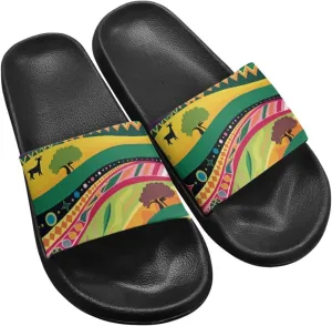 Women's Floral Printed Beach Sandals Non-Slip Soft Comfort Slide Sandals Cartoon Animal House Slippers Filp-Flops for Ladies Girls Gift for Wife Daughters Sisters Size 5-10