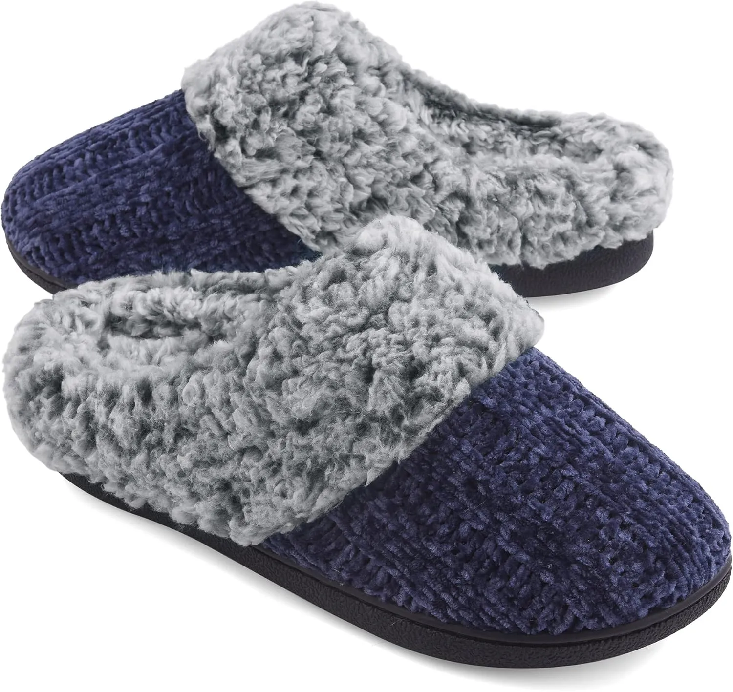 Women's House Slippers Memory Foam Fuzzy Slip on Slide Slippers Ladies Soft Bedroom Shoes for Indoor & Outdoor