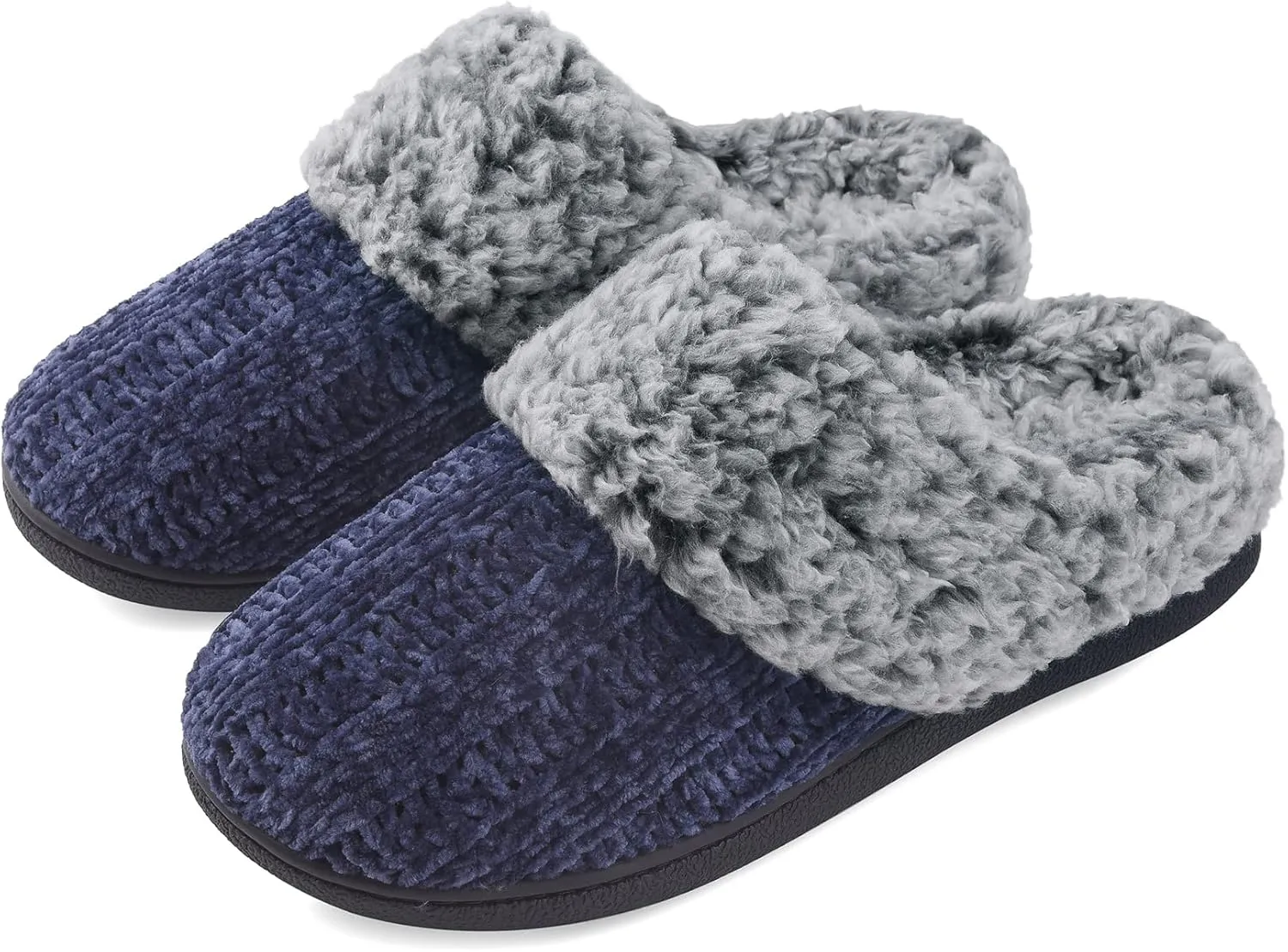 Women's House Slippers Memory Foam Fuzzy Slip on Slide Slippers Ladies Soft Bedroom Shoes for Indoor & Outdoor