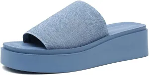 Women's knit platform sandal with Memory Foam