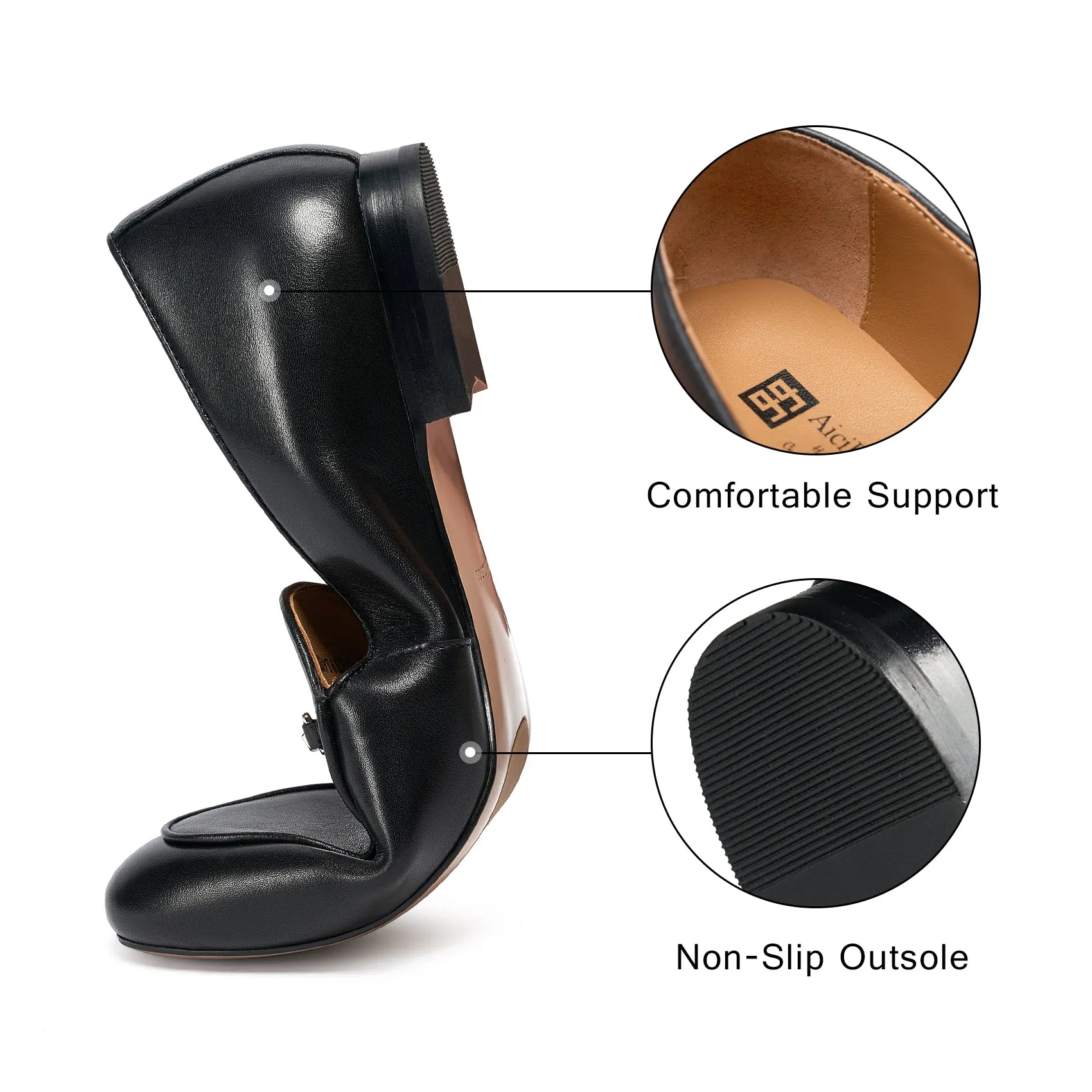 Women's Leather Loafer Shoes Casual Flat Shoes for Women Ladies