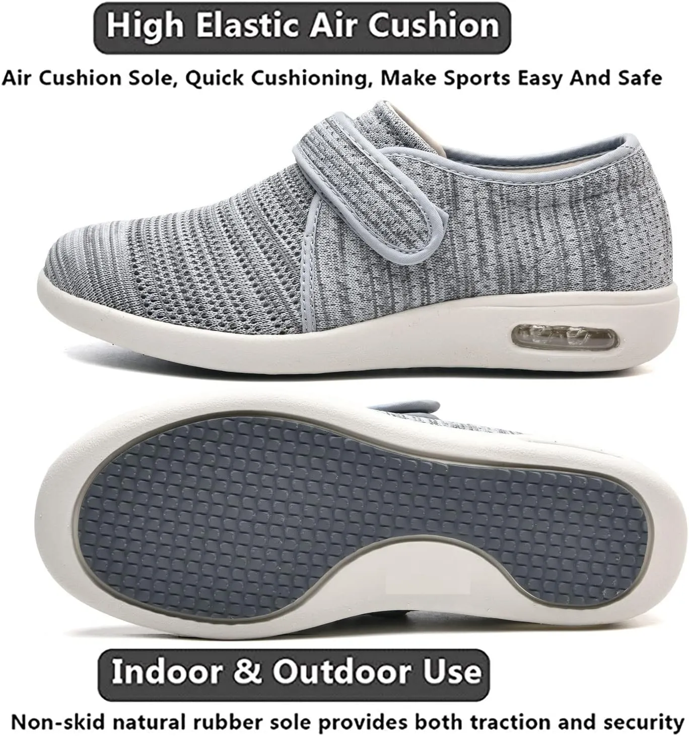 Women's Lightweight Diabetic Shoes Elderly Shoes Breathable Wide Walking Shoes Foot Swollen Shoes Non-Slip widening