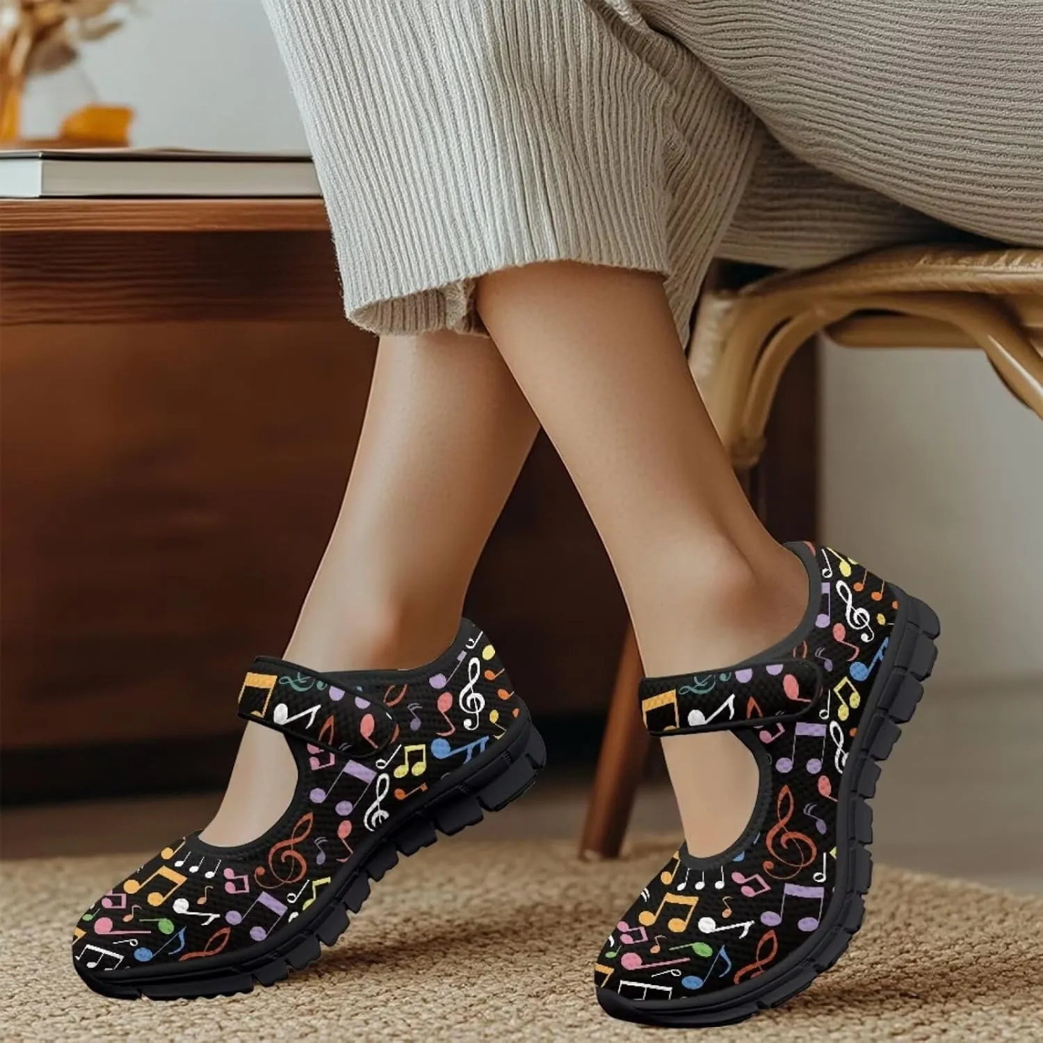 Women's Mary Jane Sneaker Shoes Lightweight Casual School Uniform Shoes Breathable