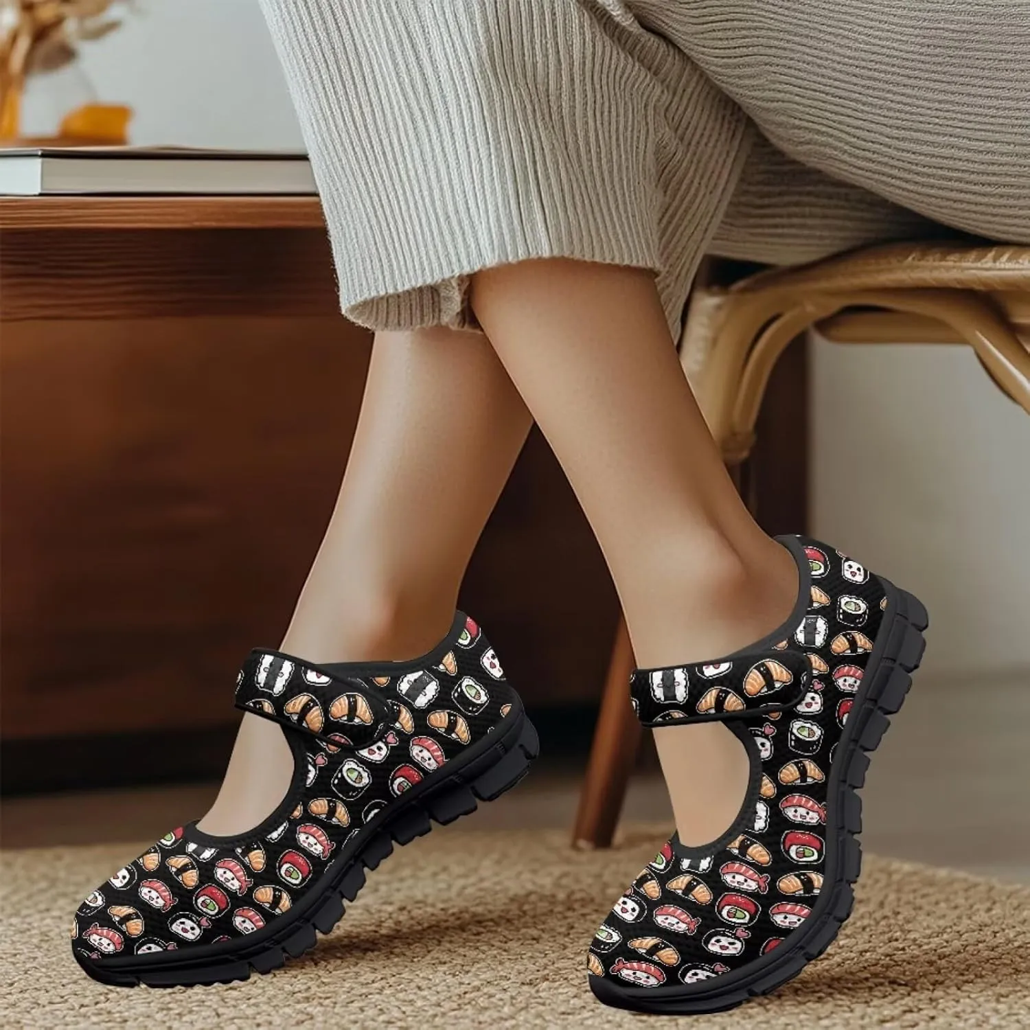 Women's Mary Jane Sneaker Shoes Lightweight Casual School Uniform Shoes Breathable