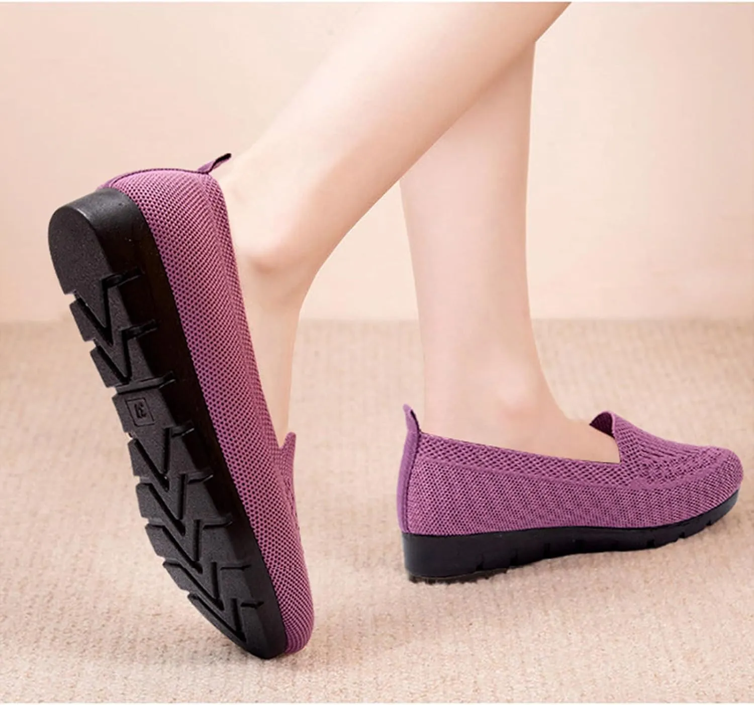 Women's Slip on Loafer Shoes Casual Mesh Breathable Flats for Women Walking Comfortable Shoes for Women Mesh Shoes
