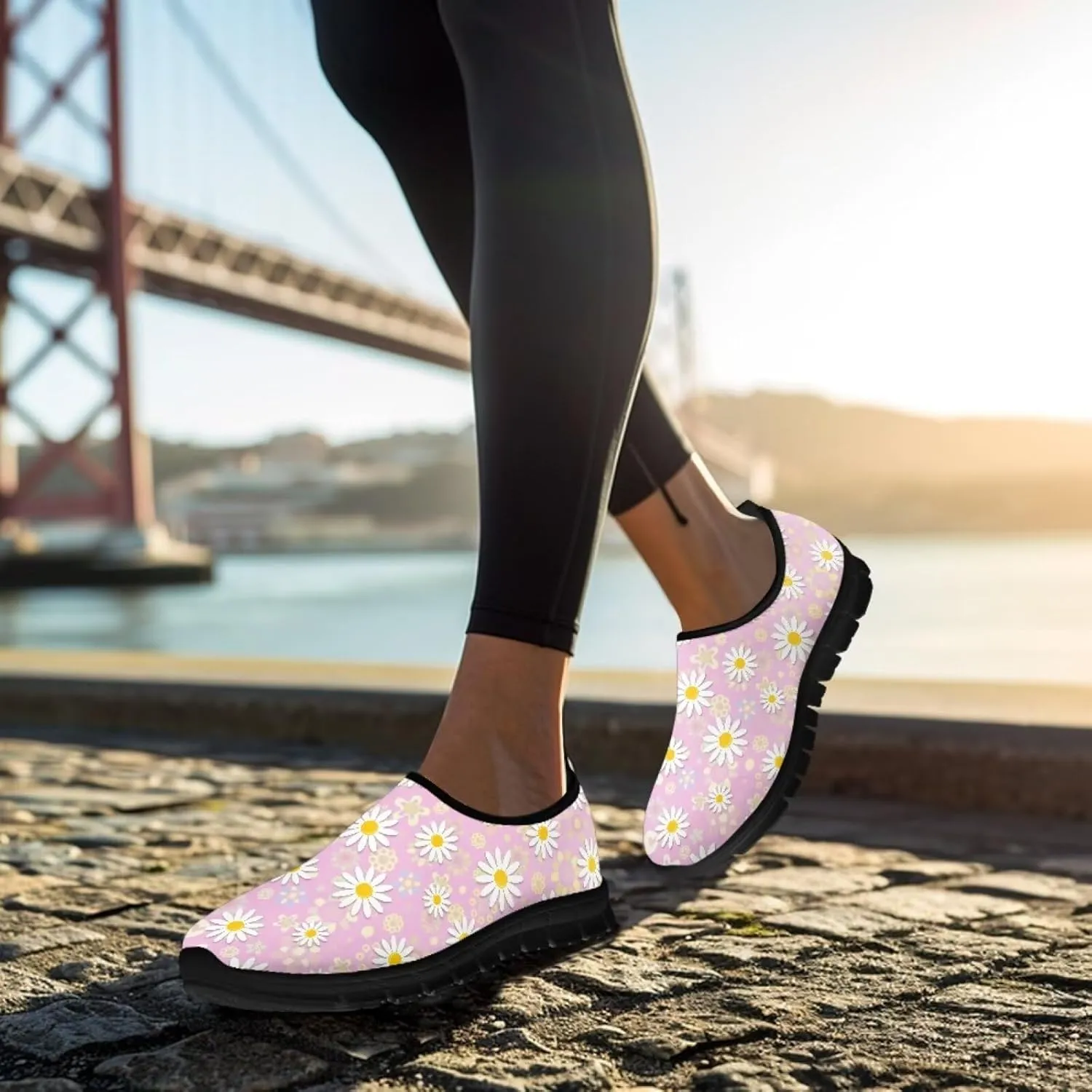 Women's Slip on Sneakers Casual Shoes Loafers Non Slip Breathable Comfortable Walking Sneakers Gifts for Women Girls Black Sole Size 5.5-11.5