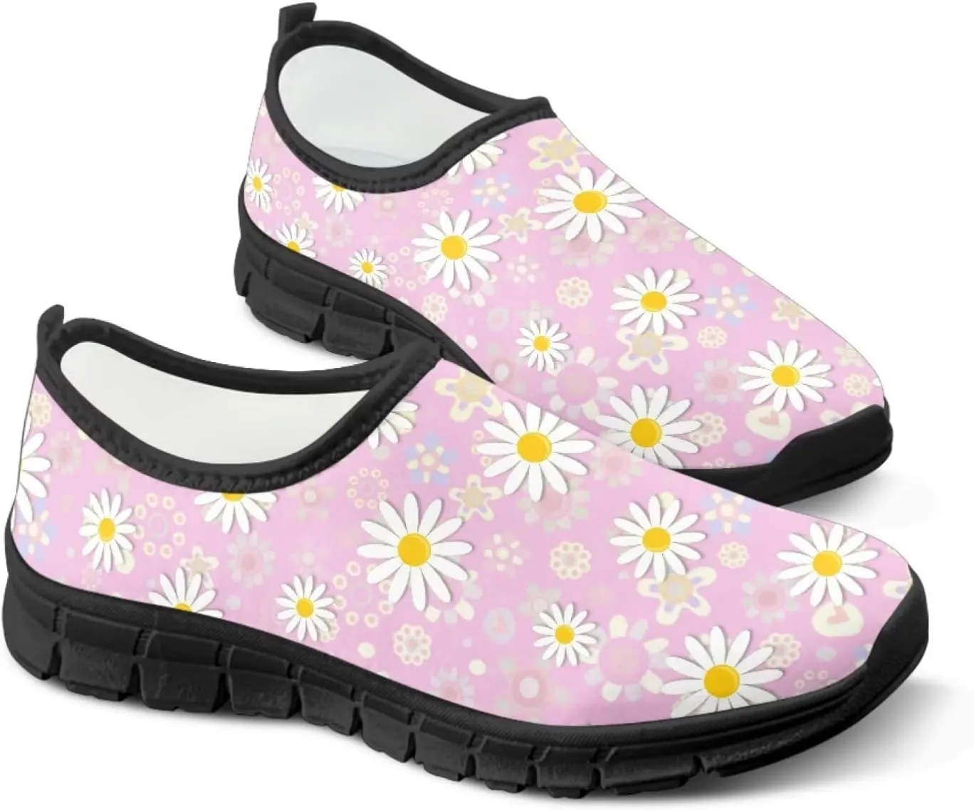Women's Slip on Sneakers Casual Shoes Loafers Non Slip Breathable Comfortable Walking Sneakers Gifts for Women Girls Black Sole Size 5.5-11.5