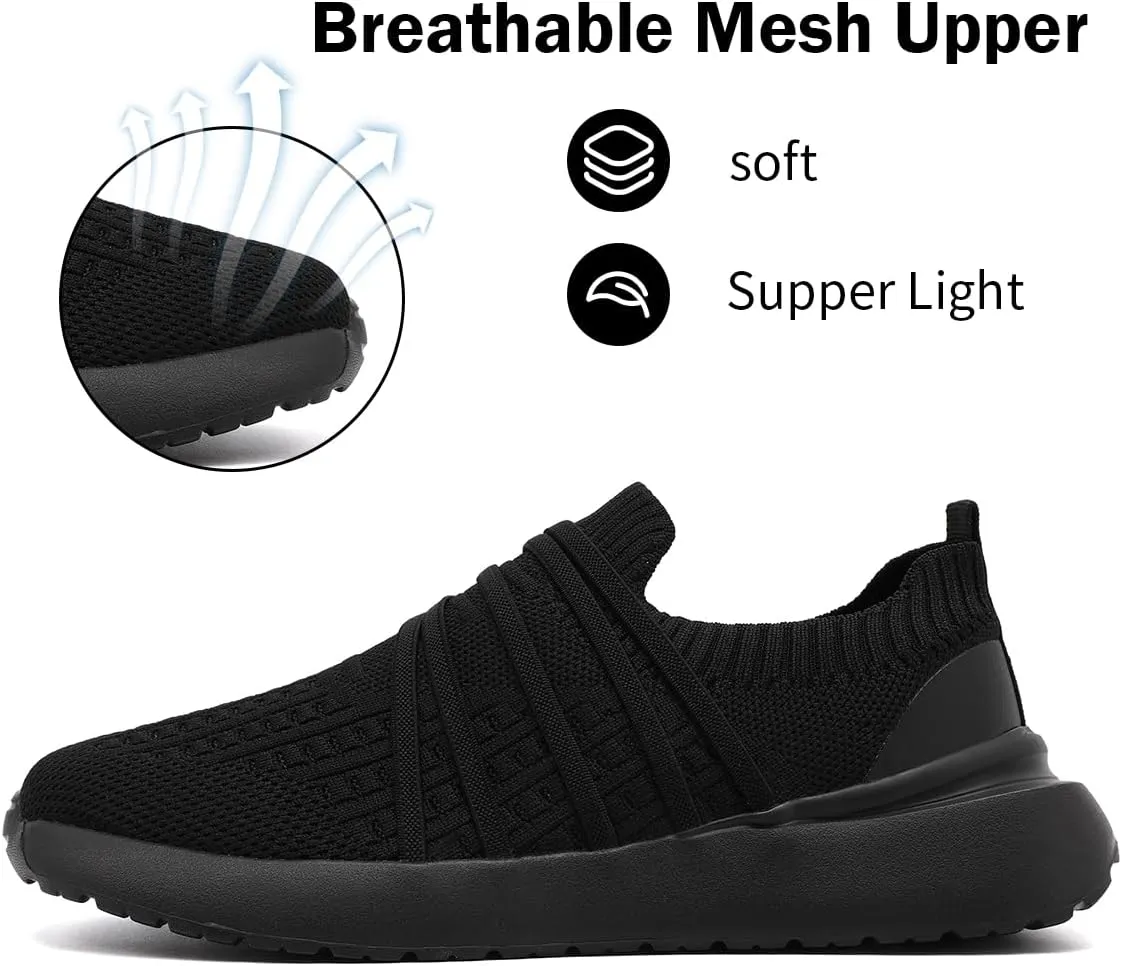 Women's Slip On Walking Shoes Lightweight Breathable Comfortable Tennis Sneakers for Workout Gym Cross Training Casual Platform Fashion Sneaker