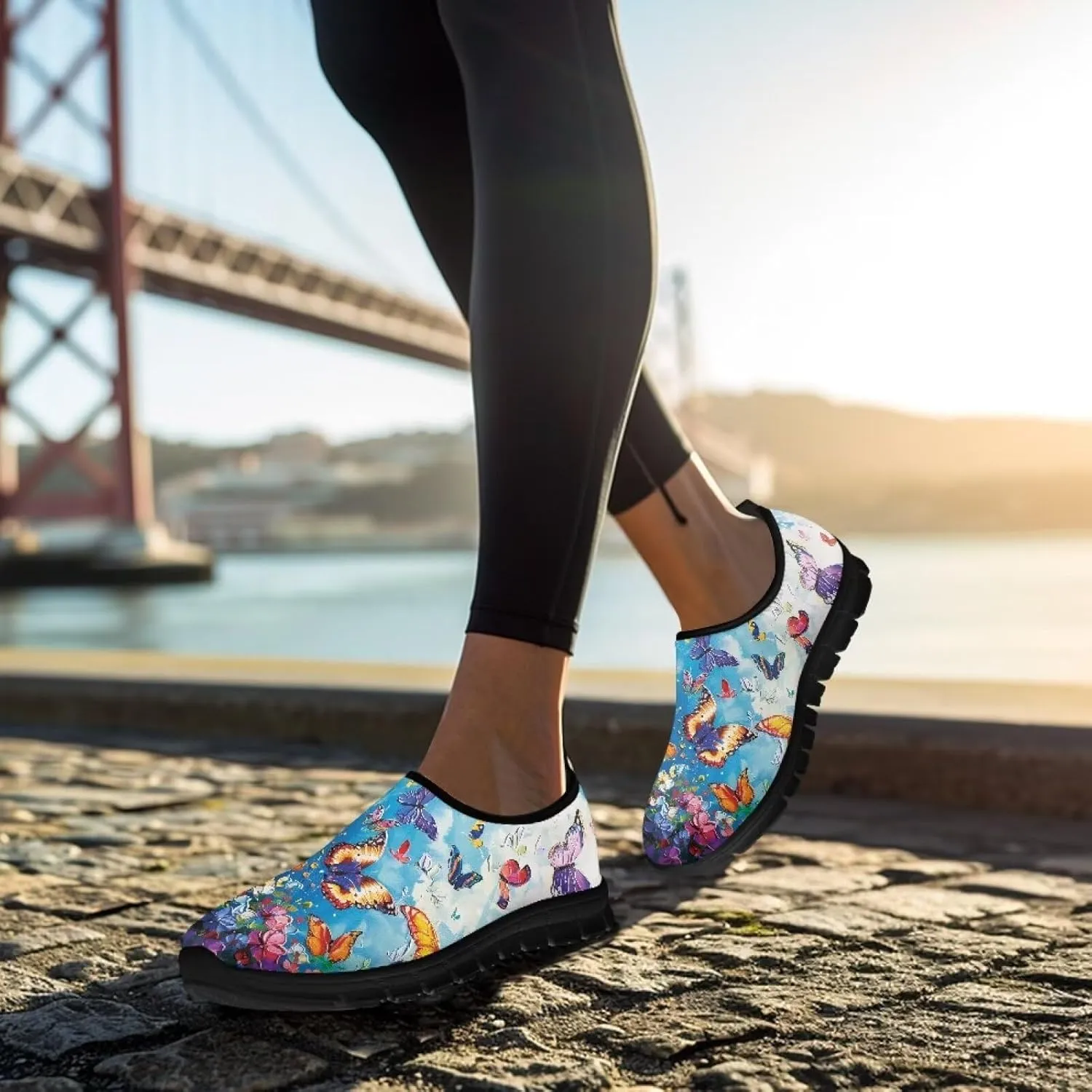 Women's Sneaker Casual Low Top Hiking Sneaker Outdoor Lightweight Breathable Slip On Soft Holiday Shoes for Womens