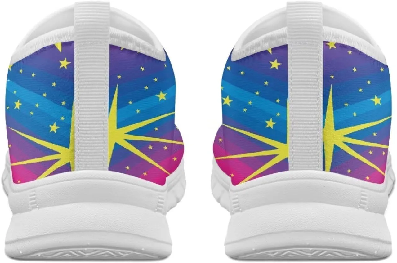 Women's Space Sneaker Casual Low Top Hiking Sneaker Breathable Slip On Flat Outdoor Soft Athletic Shoes for Womens