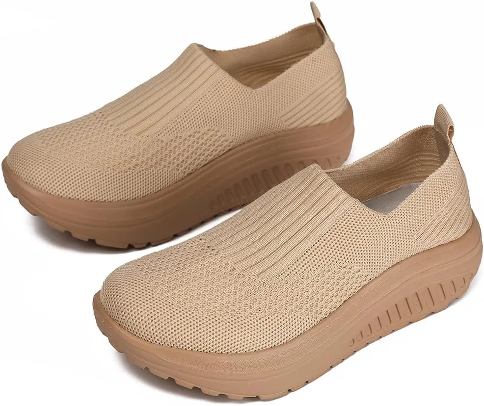 Women's Walking & Jogging Shoes - Light Mesh, Non Slip, Breathable Casual Slip-On Shoes