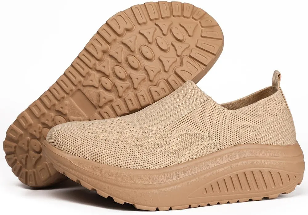 Women's Walking & Jogging Shoes - Light Mesh, Non Slip, Breathable Casual Slip-On Shoes