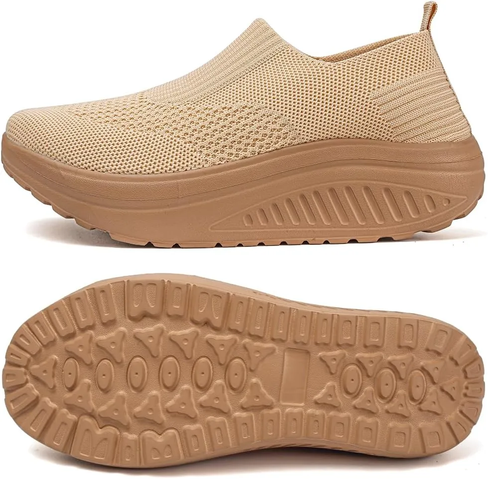 Women's Walking & Jogging Shoes - Light Mesh, Non Slip, Breathable Casual Slip-On Shoes