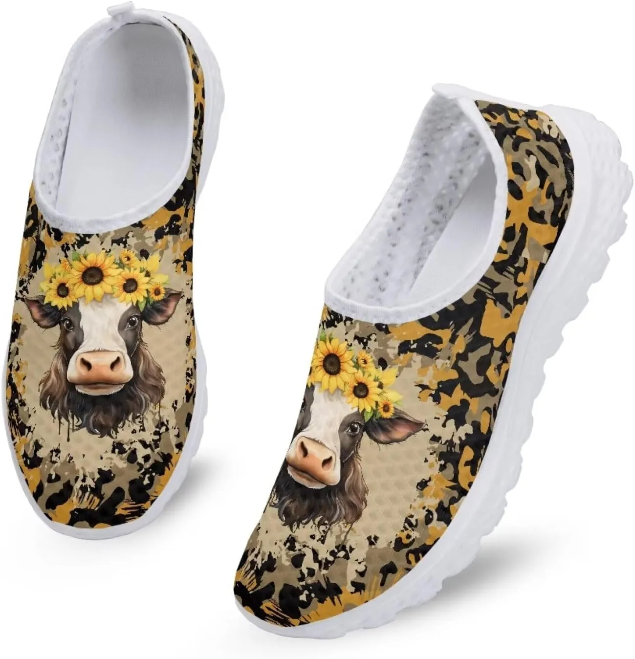 Women's Walking Shoes Men Mesh Sneaker Flat Slip On Breathable Trainers US 5-12