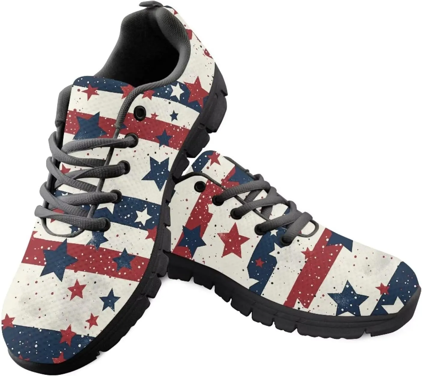 Womens Walking Shoes Non Slip Gym Workout Sneakers Popular Lace-Up Lightweight Comfort Cushion Shoes for Outdoor Size 5-12 Black Sole