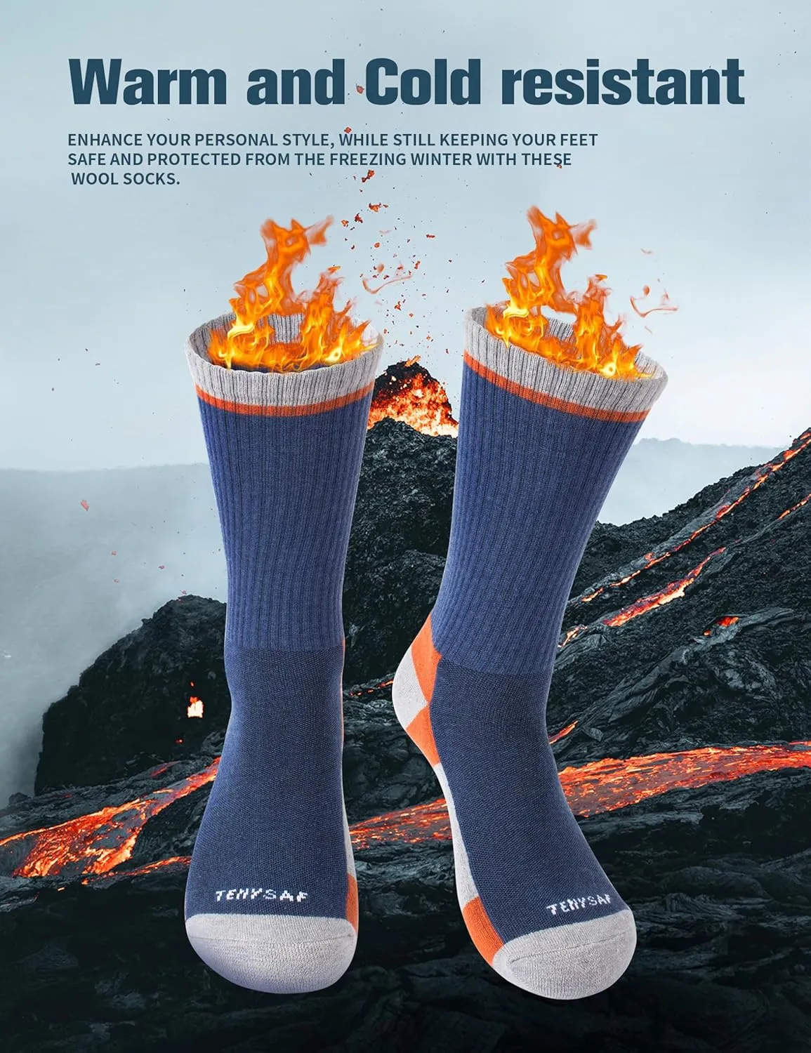 Wool Hiking Socks for Men - Women Lightweight Crew Merino Wool Socks with Cushion for Camping Hunting Work,4 pack