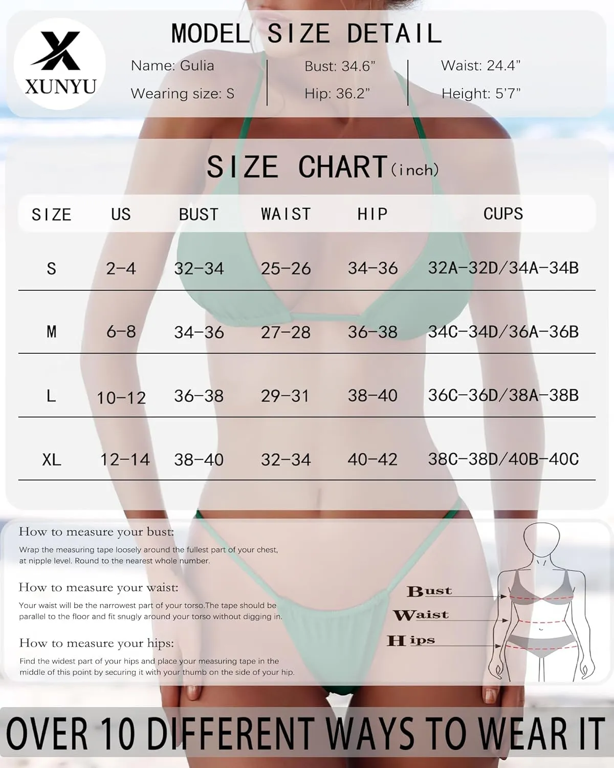 XUNYU Thong Bikini Sets for Women - Brazilian Micro String Bikinis Sexy Two Piece Swimsuit Triangle Top Halter Bathing Suits