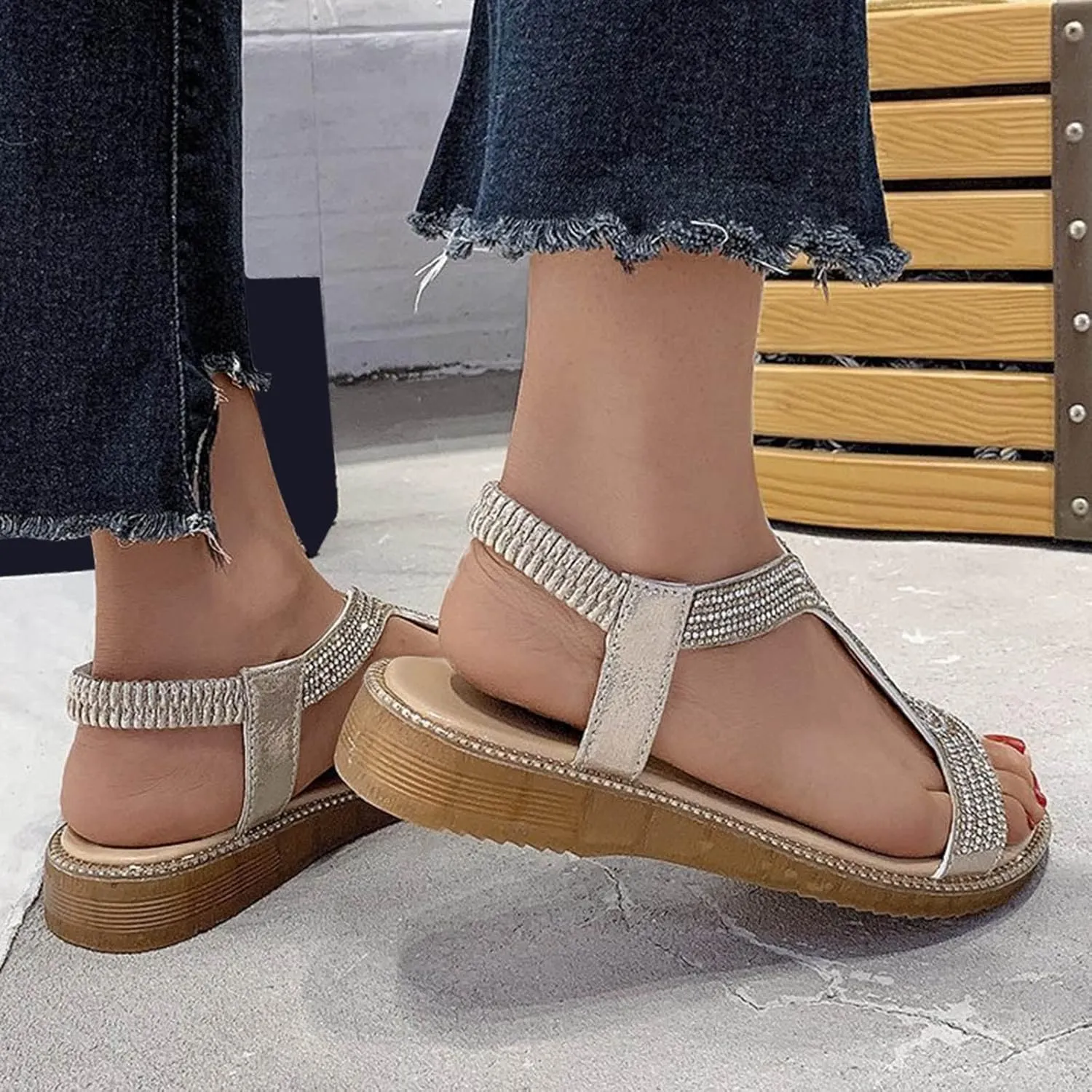 Yoga Mat Comfortable Flat Sandal for Women Adjustable Casual Fisherman Cool Shoes Outdoor Soft Water Sandals