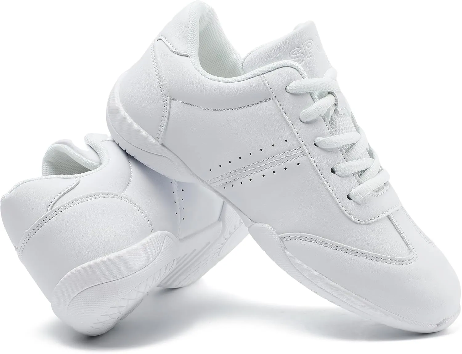 Youth Cheer Shoes Girls White Cheerleading Shoes Dance Athletic Training Breathable Fabric Dancing Lightweight Competition Comfortable Sport Kids Girls Cheer Sneakers