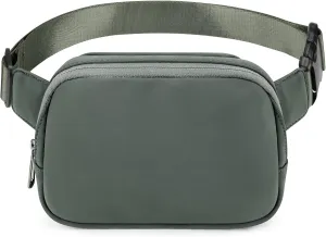 ZORFIN Belt Bag for Women Men Fashionable Crossbody Fanny Packs for Women with Adjustable Strap for Hiking Running Travel（Grey）